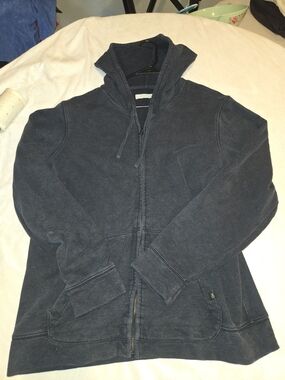 Outerknown Washed Navy Zip-Up Hoodie
